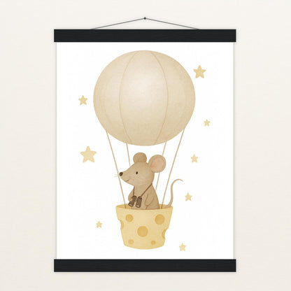 Mimi die Maus - Motiv: "Heißluftballon" Poster mit Leisten von tinylearner
