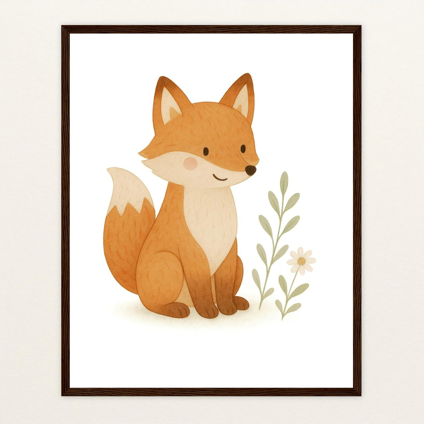 Finnegan der Fuchs Poster mit Holzrahmen von tinylearner