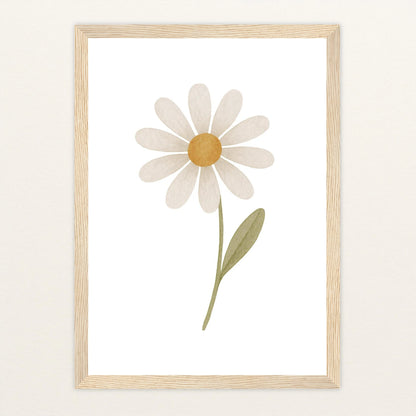 Gänseblümchen Poster mit Holzrahmen von tinylearner