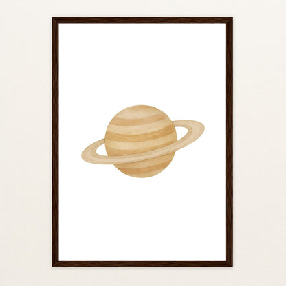 Saturn Poster mit Holzrahmen von tinylearner