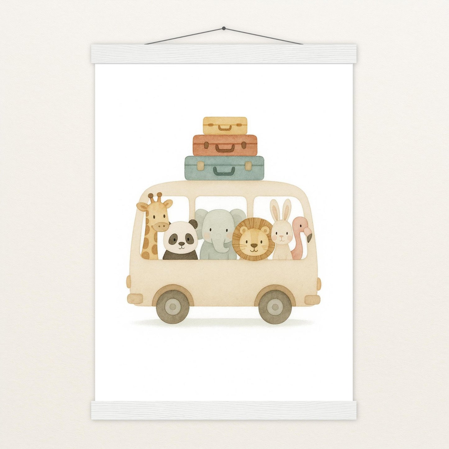 Tierfreunde - Motiv: "Reisebus" Poster mit Leisten von tinylearner