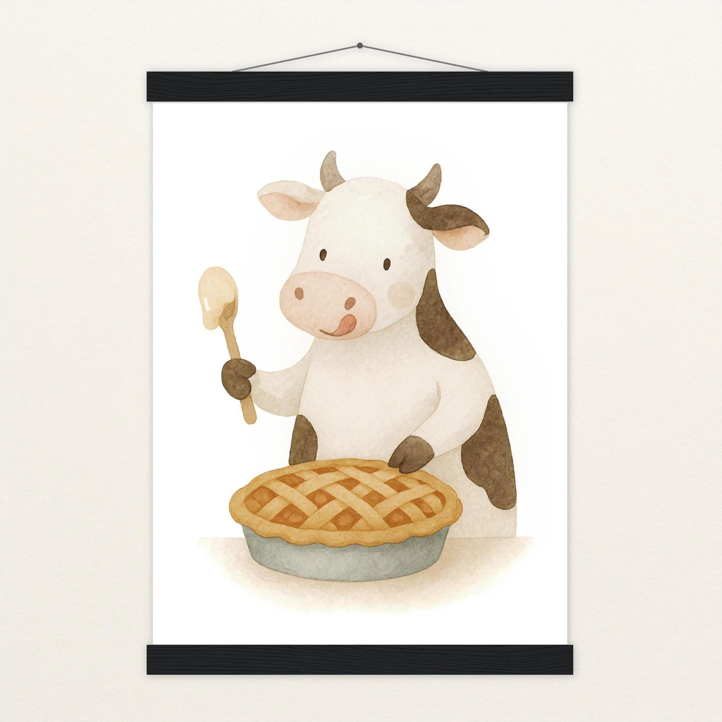 Klara die Kuh - Motiv: "Kuchen" Poster mit Leisten von tinylearner