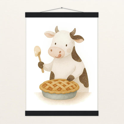 Klara die Kuh - Motiv: "Kuchen" Poster mit Leisten von tinylearner