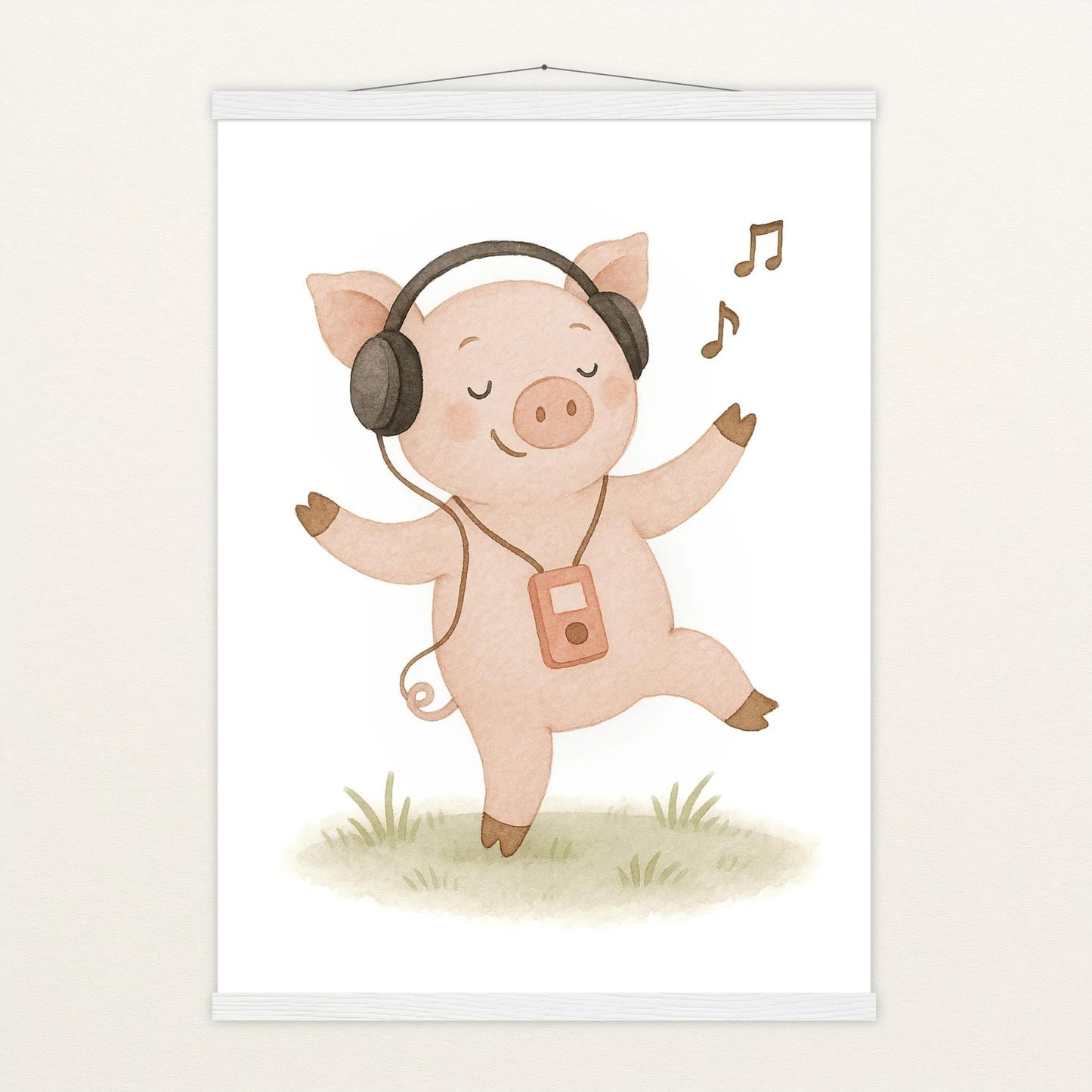Susi das Schwein - Motiv: "Musik" Poster mit Leisten von tinylearner
