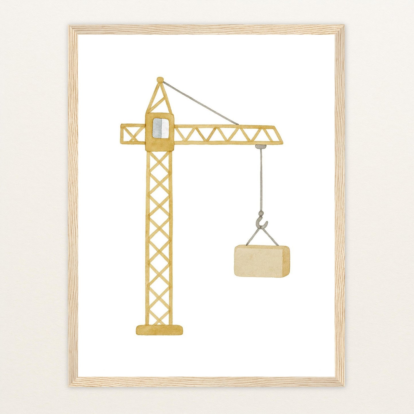 Kran Poster mit Holzrahmen von tinylearner