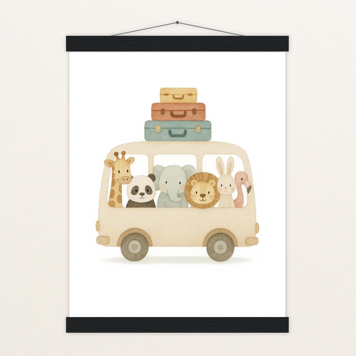 Tierfreunde - Motiv: "Reisebus" Poster mit Leisten von tinylearner