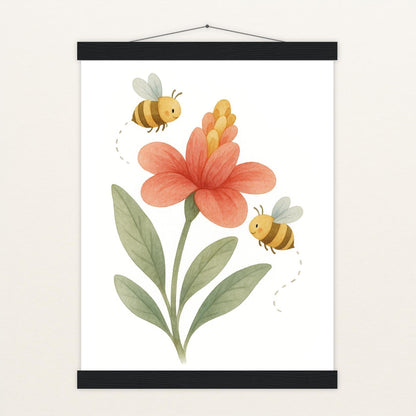 Bibi die Biene - Motiv: "Blume" Poster mit Leisten von tinylearner