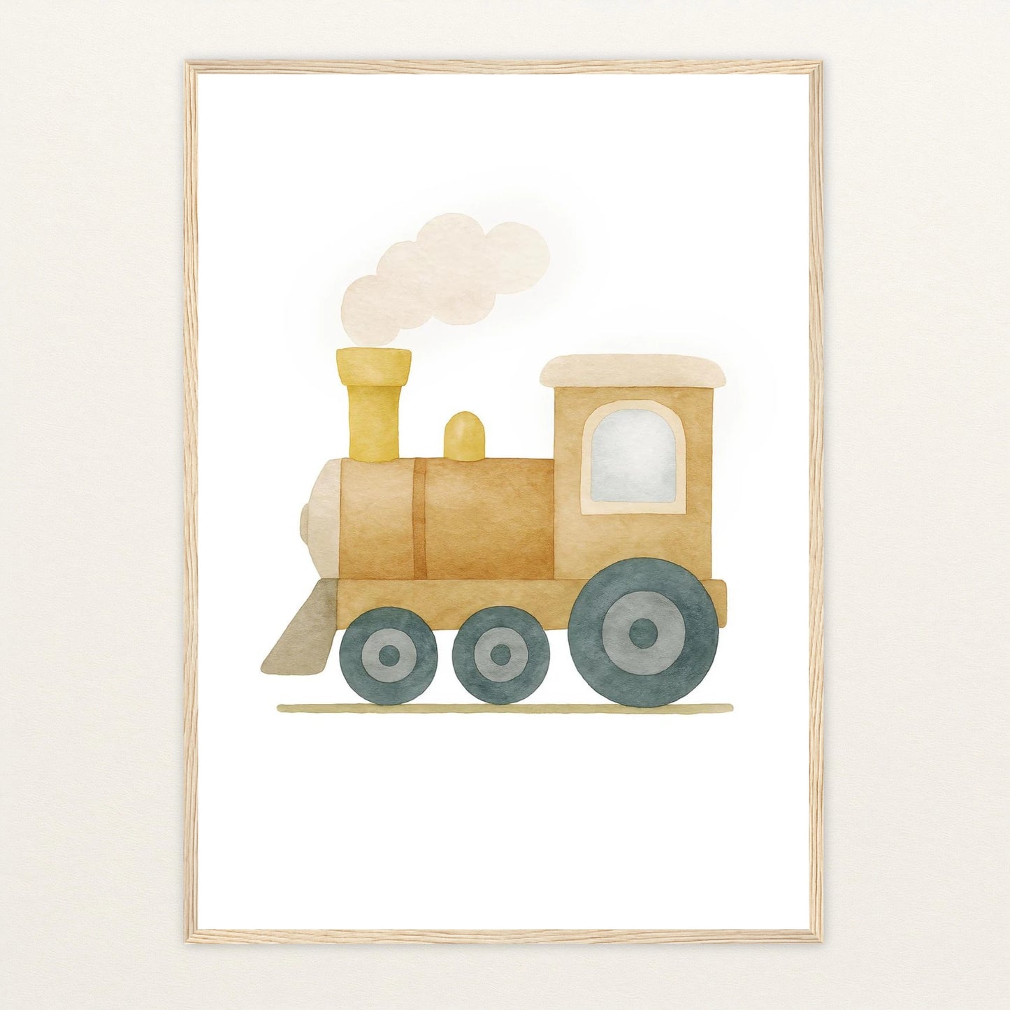 Lokomotive Poster mit Holzrahmen von tinylearner