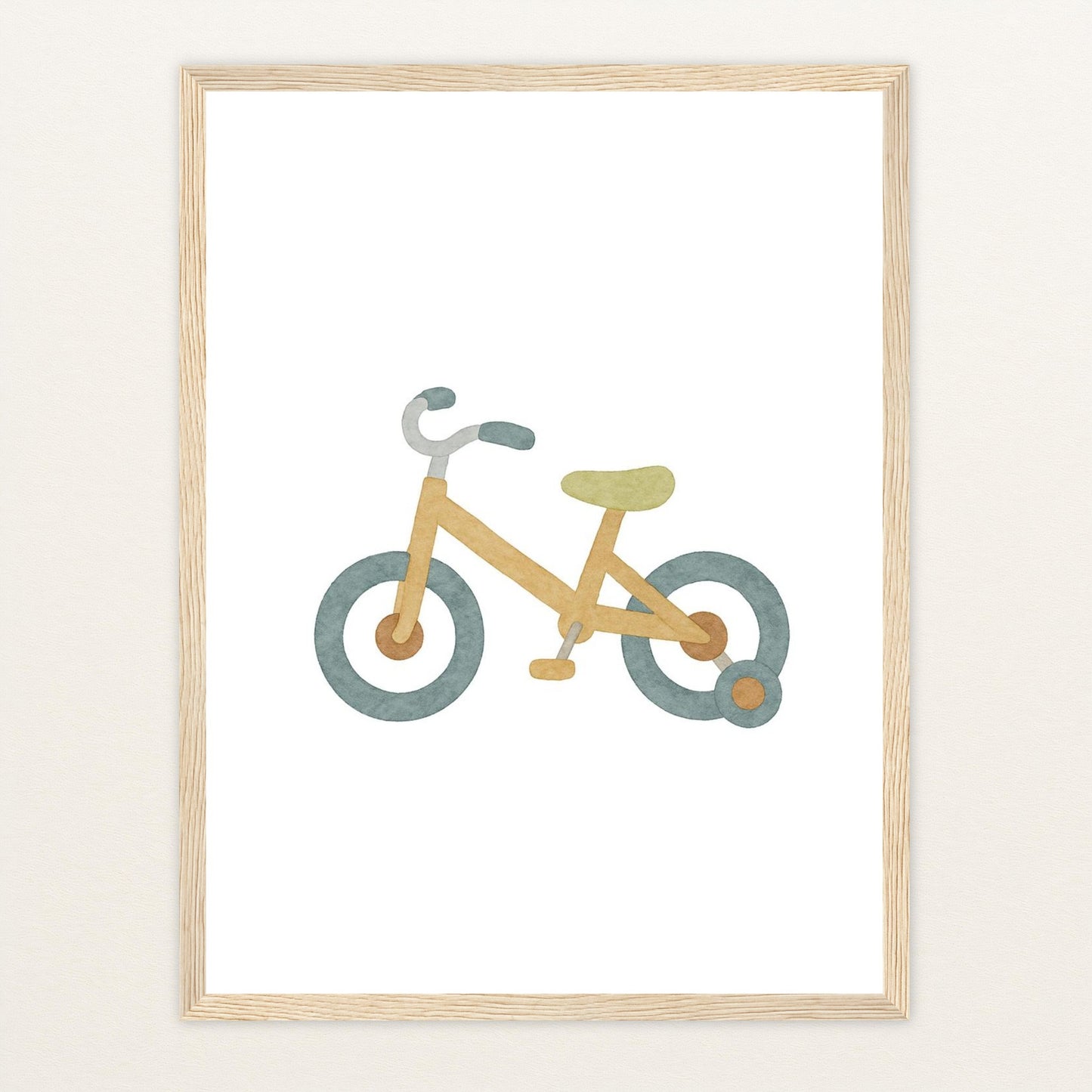 Fahrrad Poster mit Holzrahmen von tinylearner