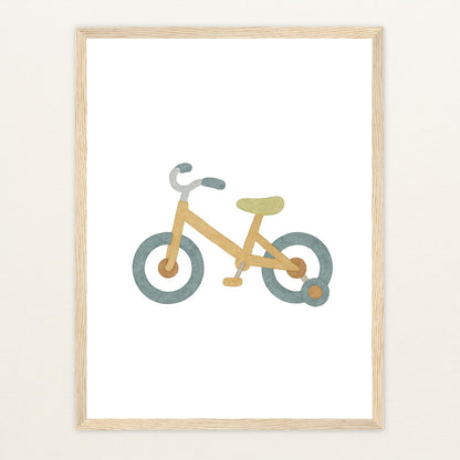 Fahrrad Poster mit Holzrahmen von tinylearner