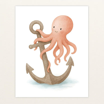 Tilli der Tintenfisch - Motiv: "Anker" Poster von tinylearner