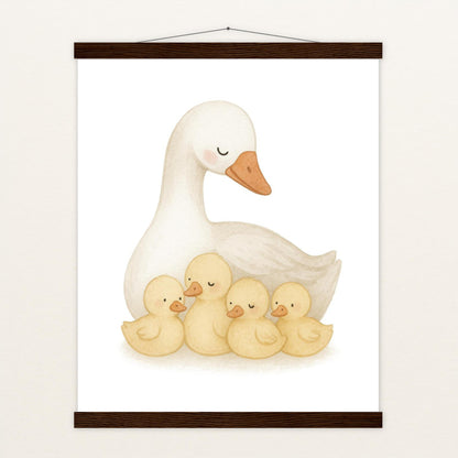 Gusi die Gans - Motiv: "Familie" Poster mit Leisten von tinylearner