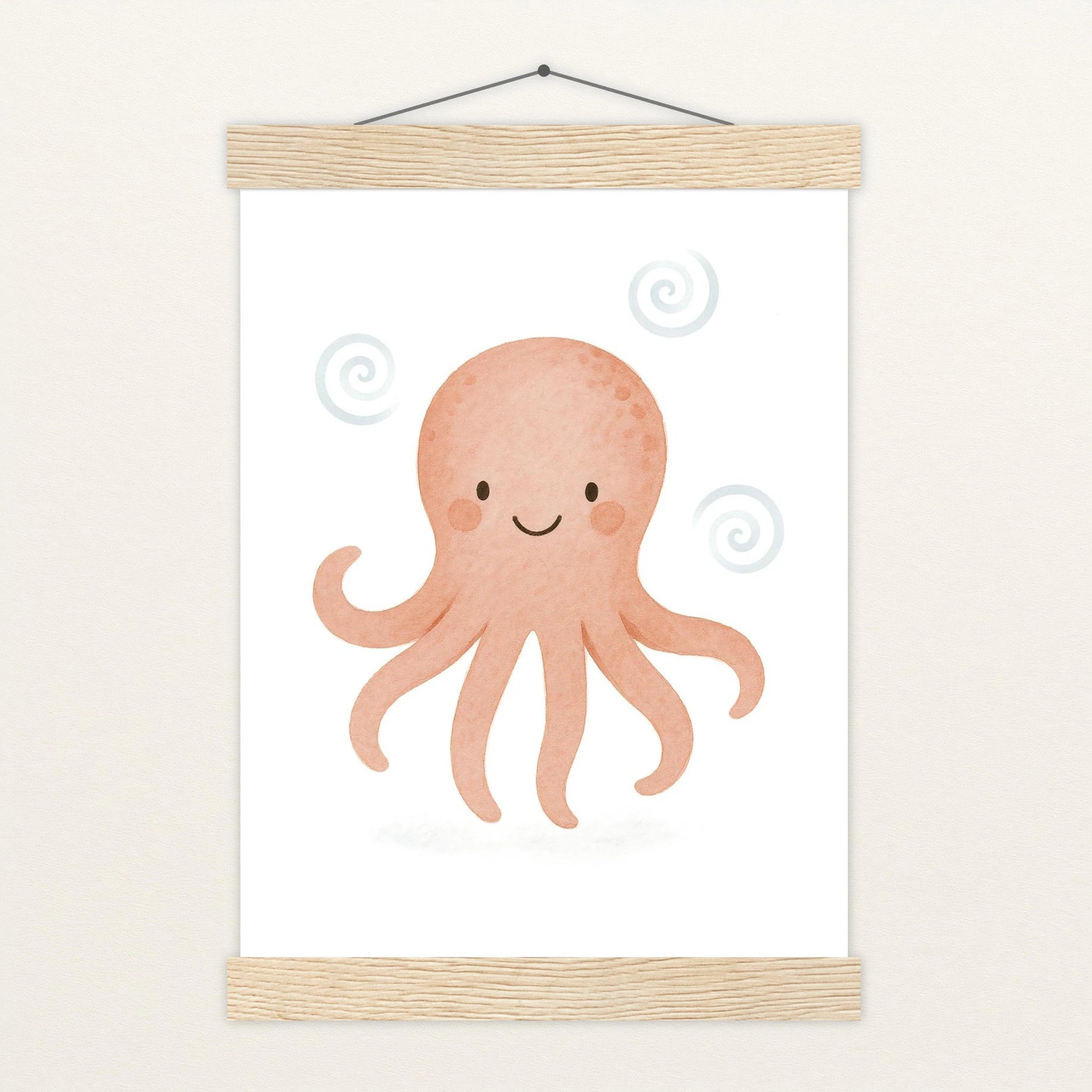 Tilli der Tintenfisch Poster mit Leisten von tinylearner