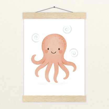 Tilli der Tintenfisch Poster mit Leisten von tinylearner