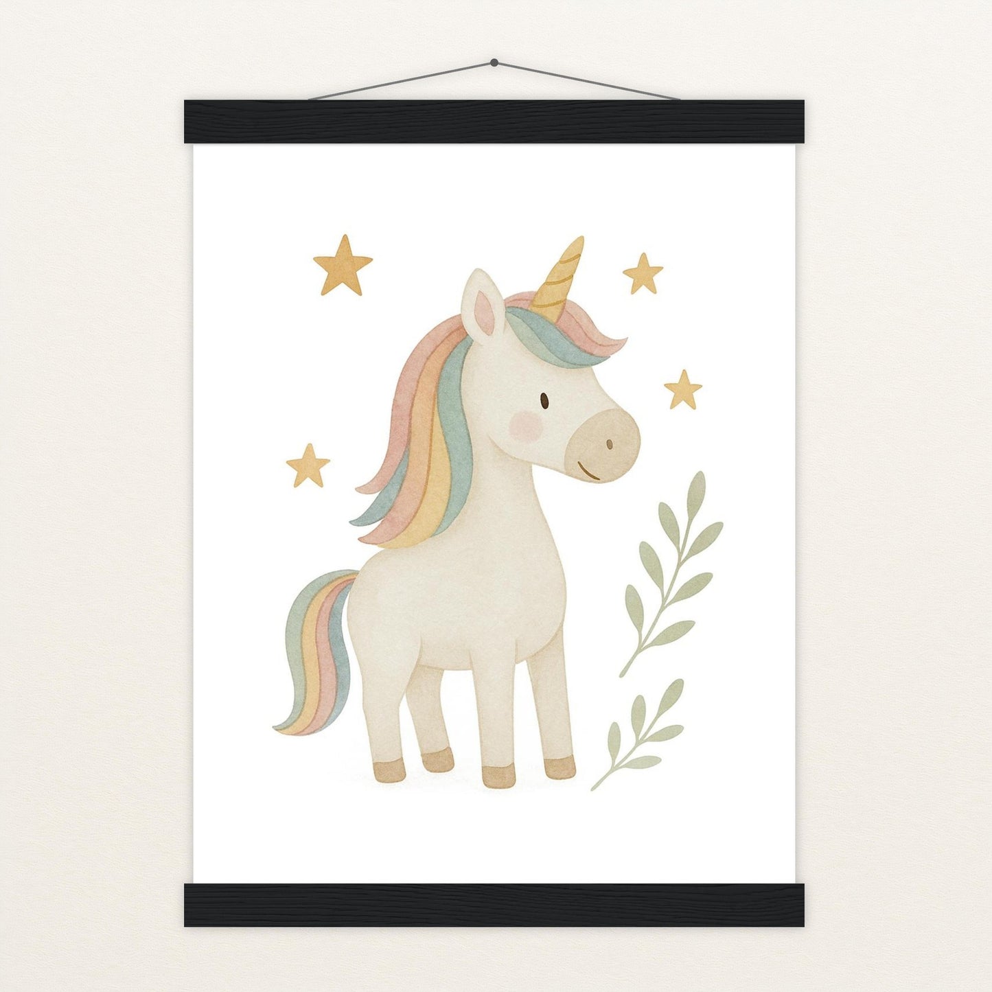 Luni das Einhorn Poster mit Leisten von tinylearner