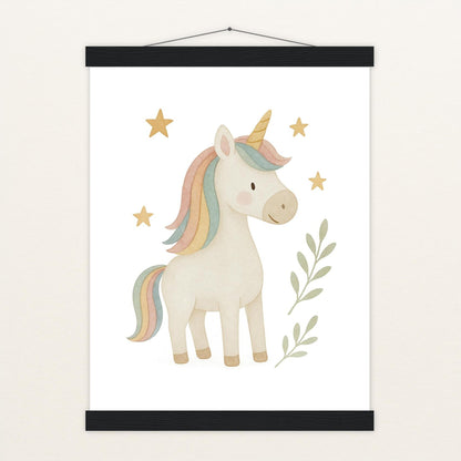Luni das Einhorn Poster mit Leisten von tinylearner