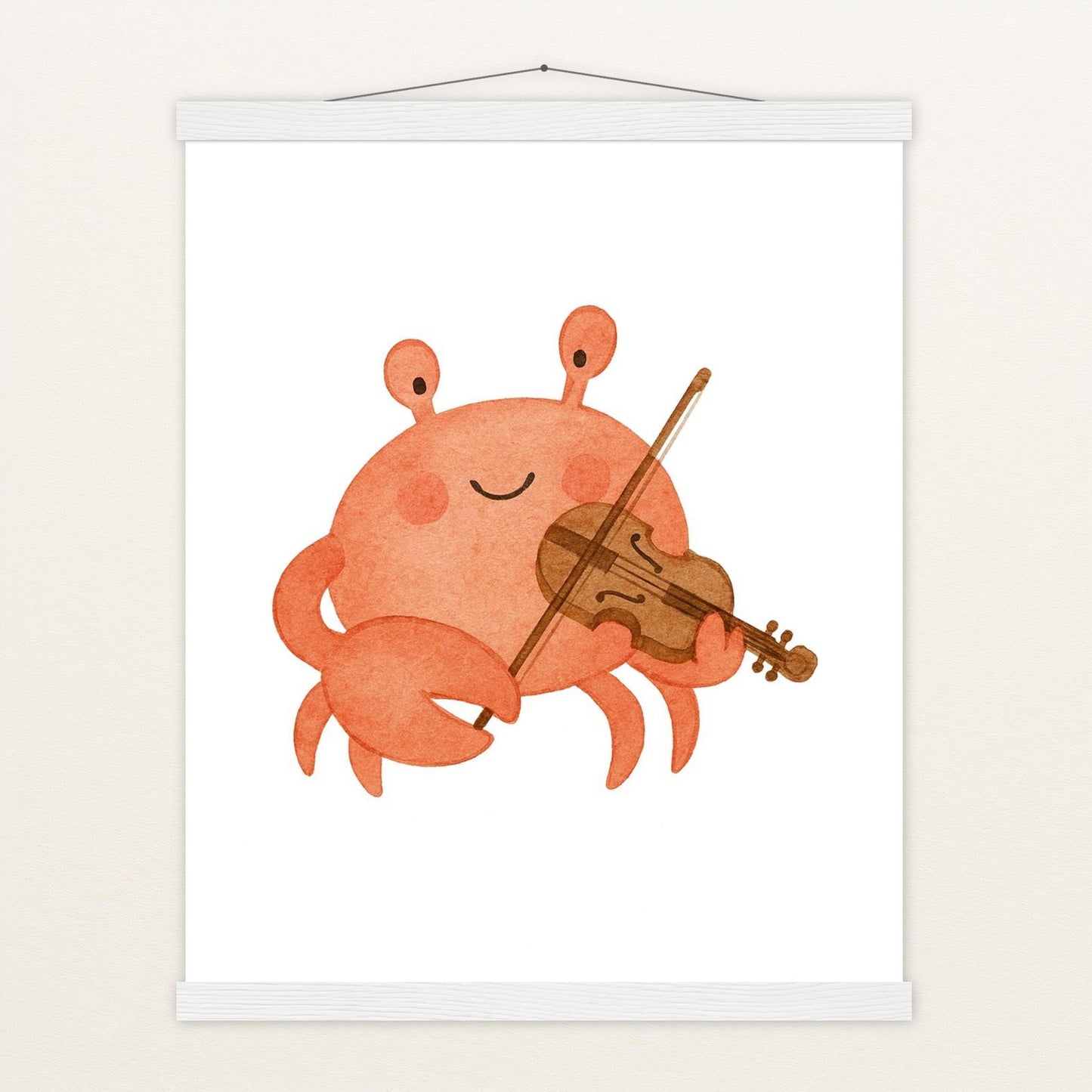 Krabbi der Krebs - Motiv: "Geige" Poster mit Leisten von tinylearner