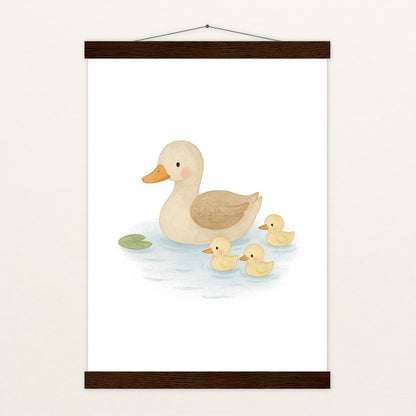 Gusi die Gans - Motiv: "Teich" Poster mit Leisten von tinylearner
