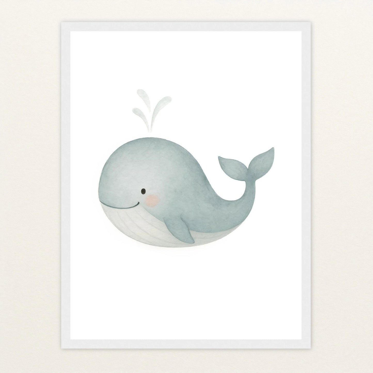 Willi der Wal Poster mit Holzrahmen von tinylearner