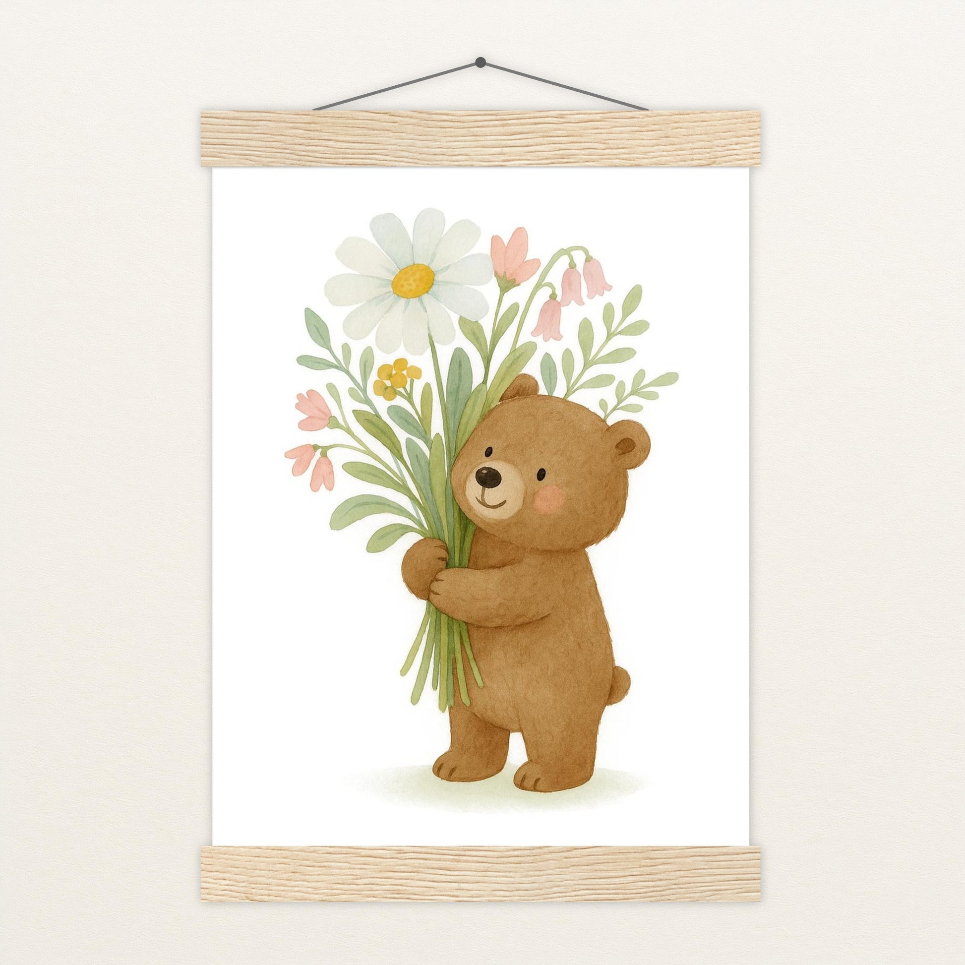 Balu der Bär - Motiv: "Blumenstrauß" Poster mit Leisten von tinylearner