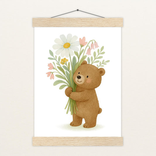Balu der Bär - Motiv: "Blumenstrauß" Poster mit Leisten von tinylearner