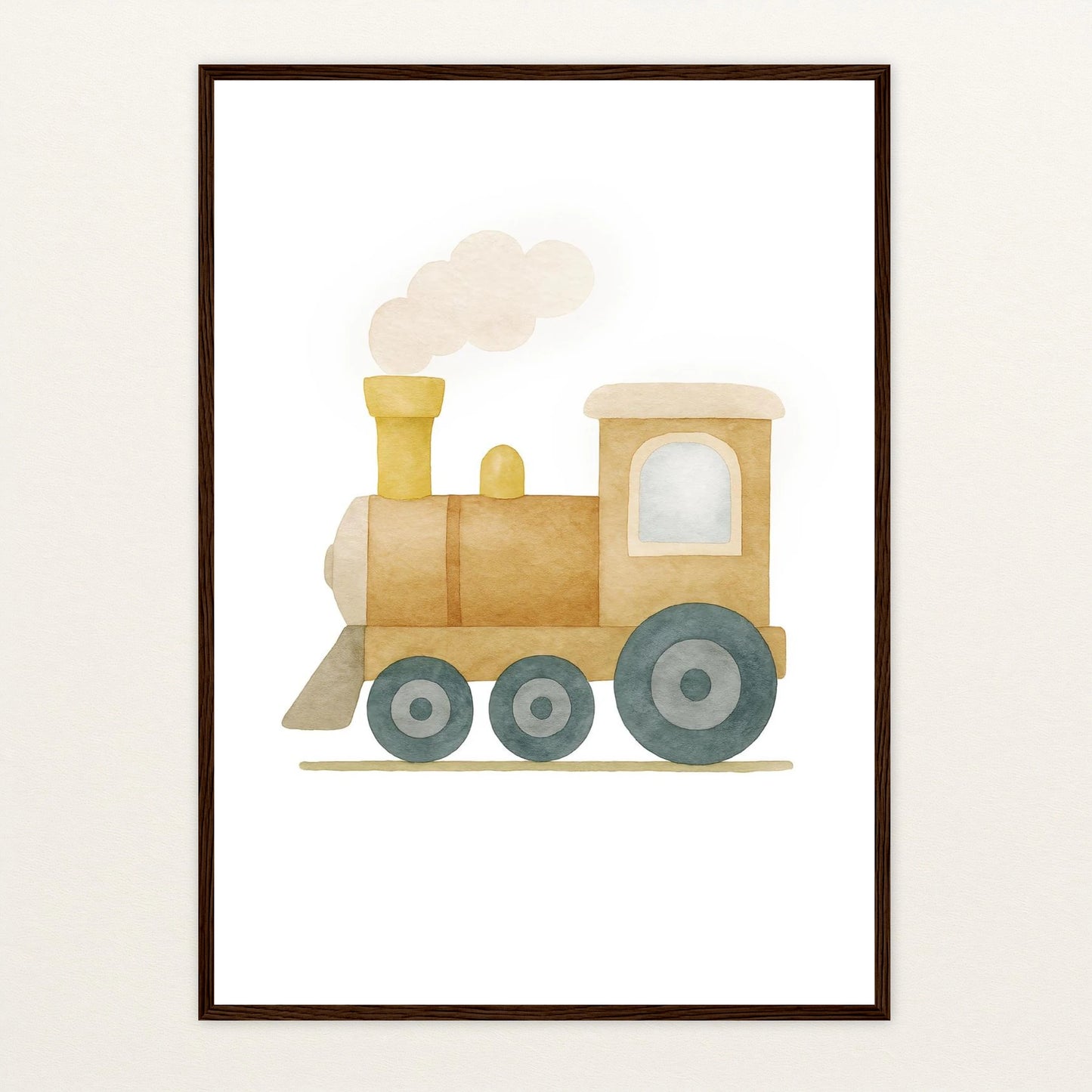 Lokomotive Poster mit Holzrahmen von tinylearner