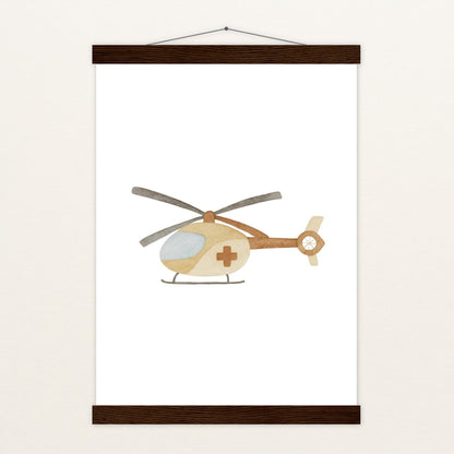 Rettungshubschrauber Poster mit Leisten von tinylearner