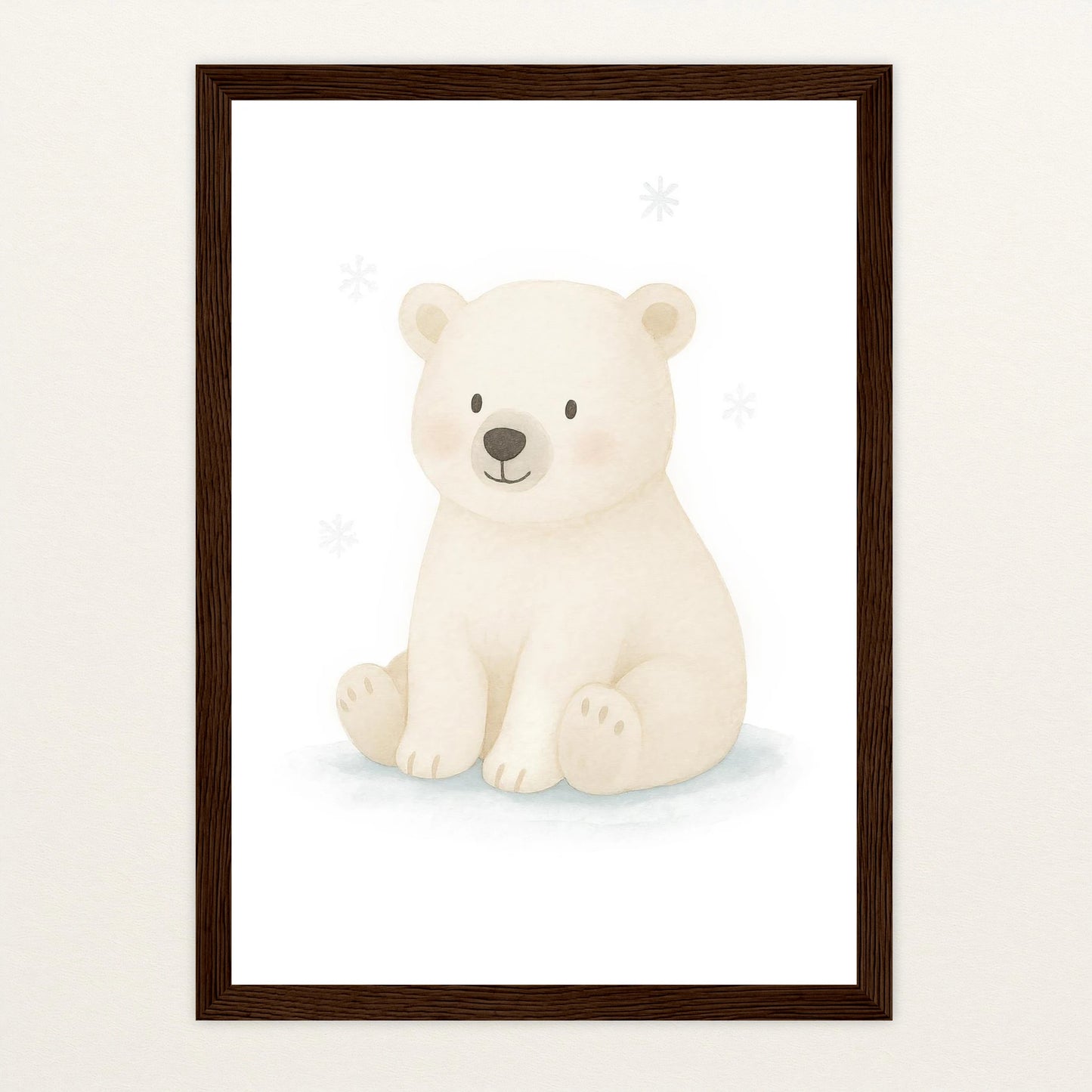 Pummel der Polarbär Poster mit Holzrahmen von tinylearner