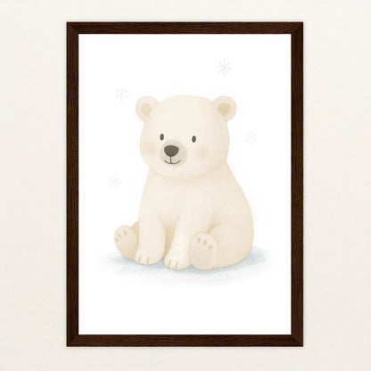 Pummel der Polarbär Poster mit Holzrahmen von tinylearner