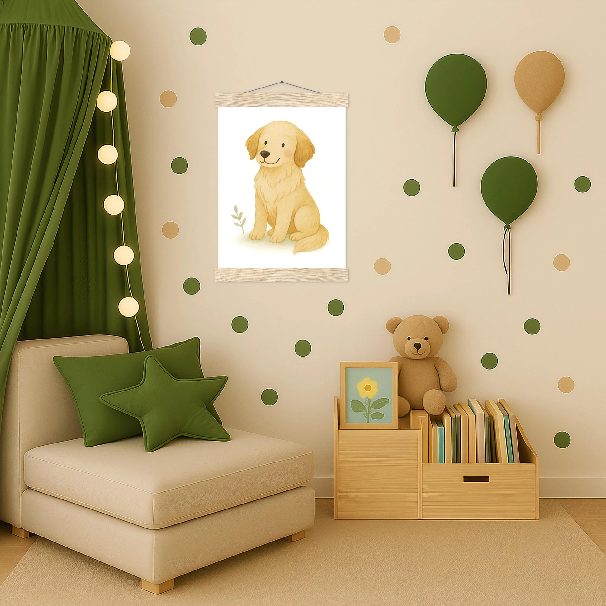 Hugo der Hund Poster mit Leisten von tinylearner