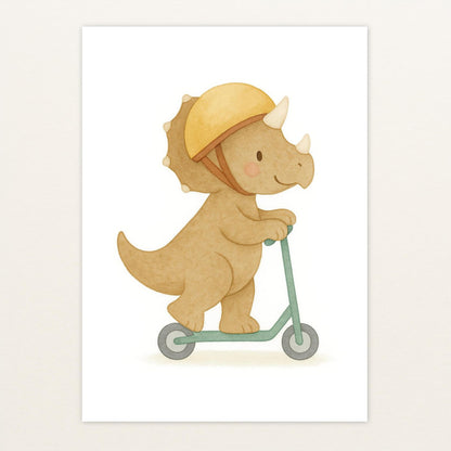 Dinosaurier Triceratops - Motiv: "Roller" Poster von tinylearner