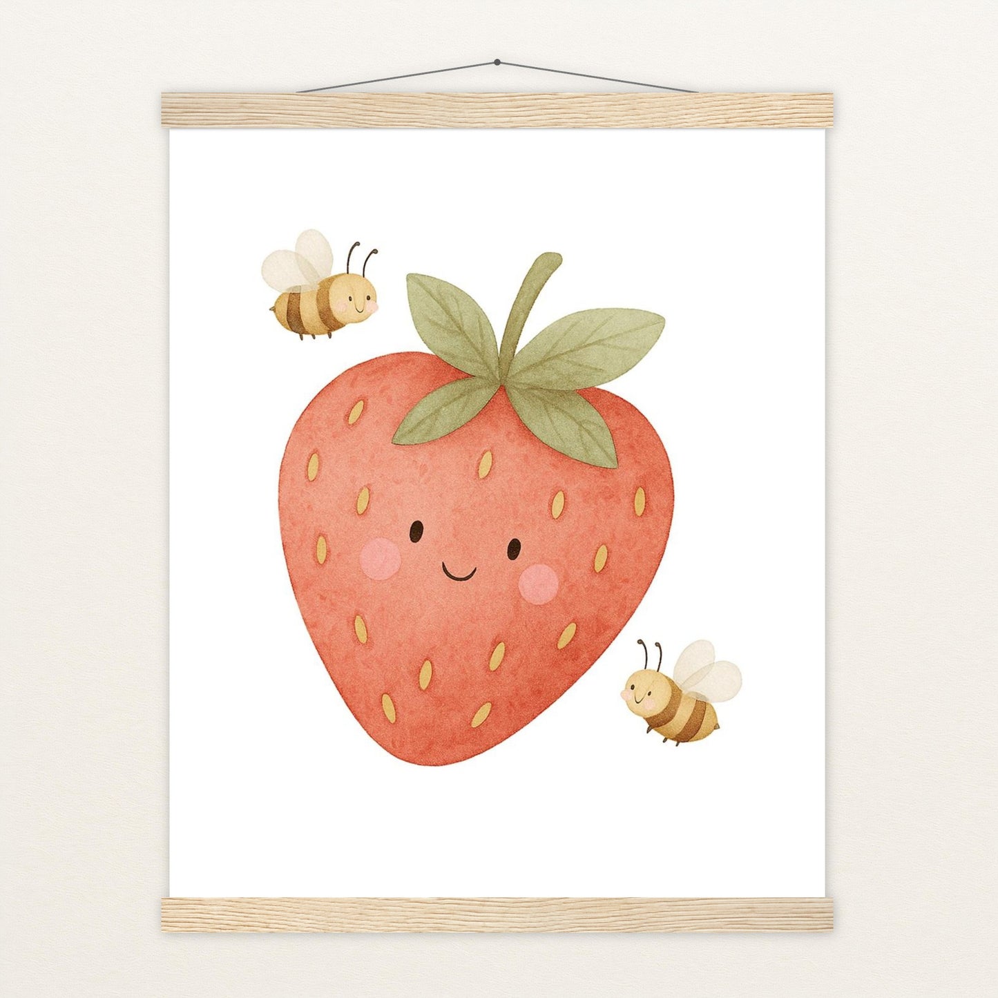 Obst: Erdbeere Poster mit Leisten von tinylearner