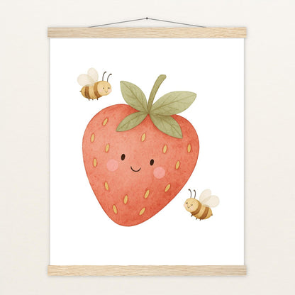 Obst: Erdbeere Poster mit Leisten von tinylearner