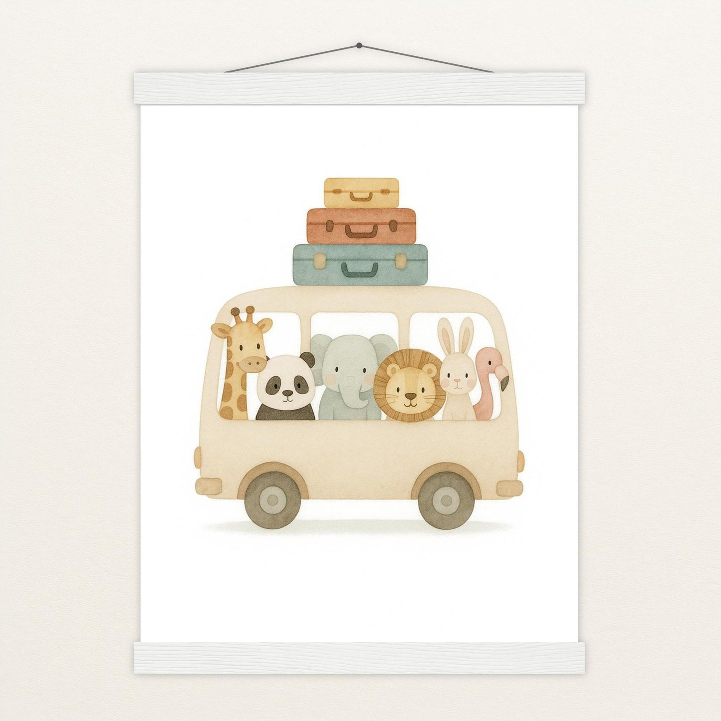 Tierfreunde - Motiv: "Reisebus" Poster mit Leisten von tinylearner
