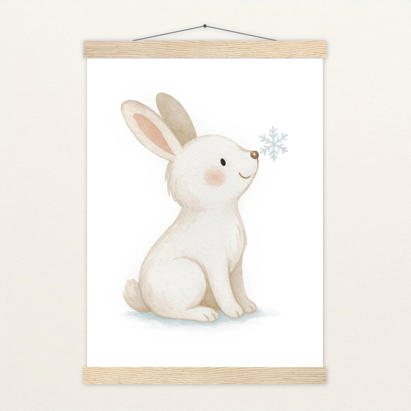 Sina der Schneehase Poster mit Leisten von tinylearner