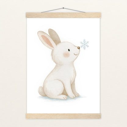 Sina der Schneehase Poster mit Leisten von tinylearner