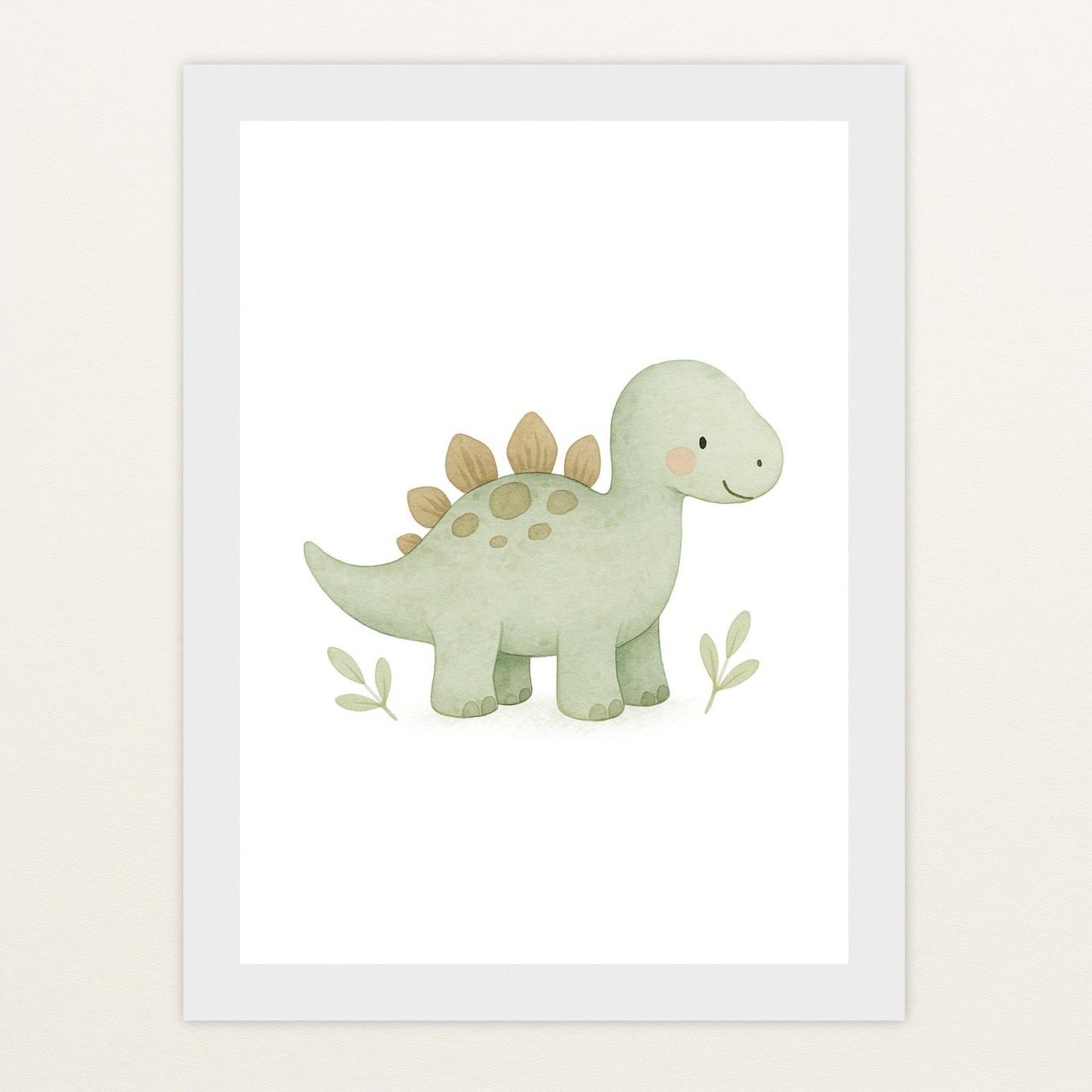 Dinosaurier Stegosaurus Poster mit Holzrahmen von tinylearner