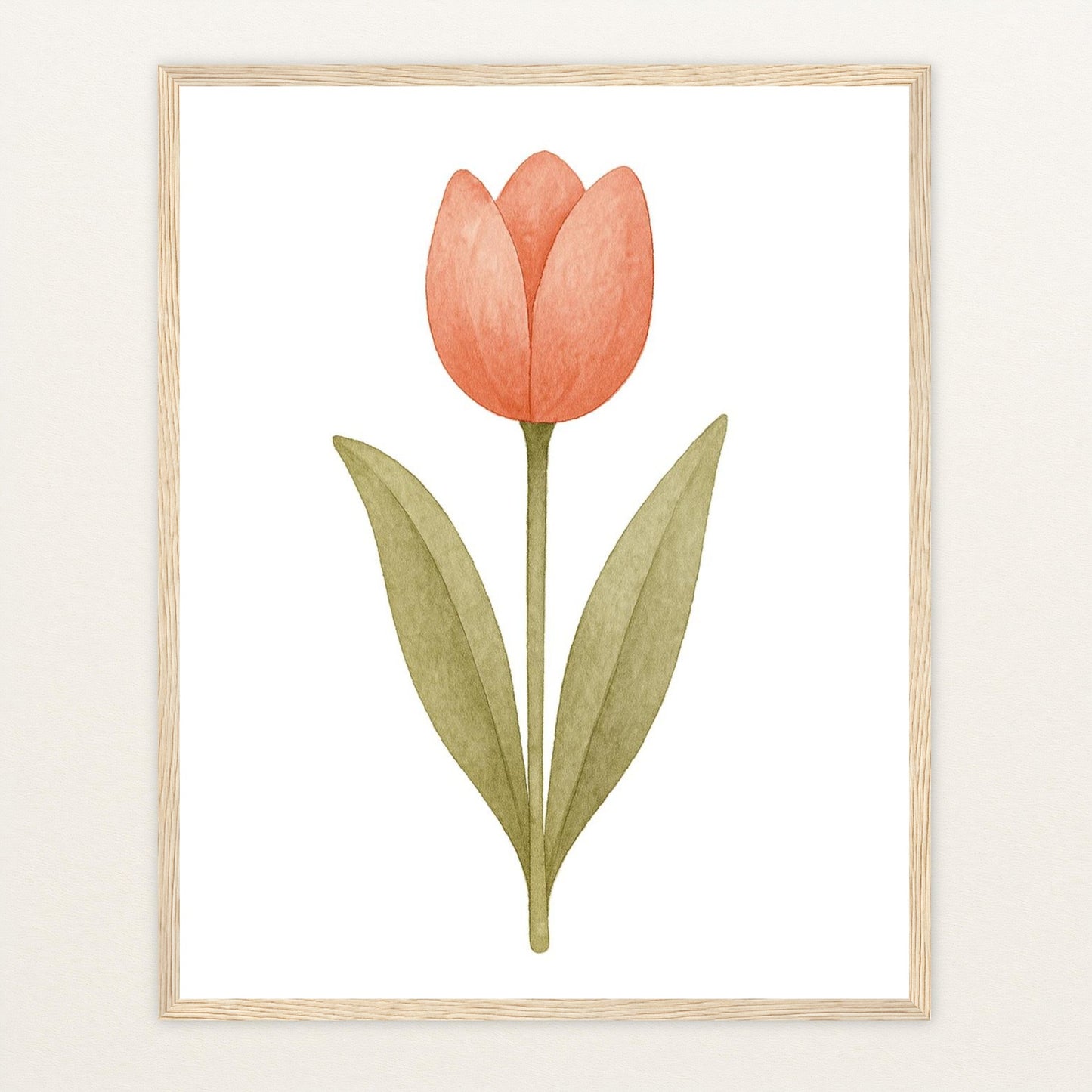 Tulpe Poster mit Holzrahmen von tinylearner