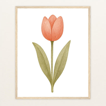 Tulpe Poster mit Holzrahmen von tinylearner