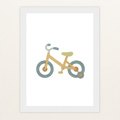 Fahrrad Poster mit Holzrahmen von tinylearner