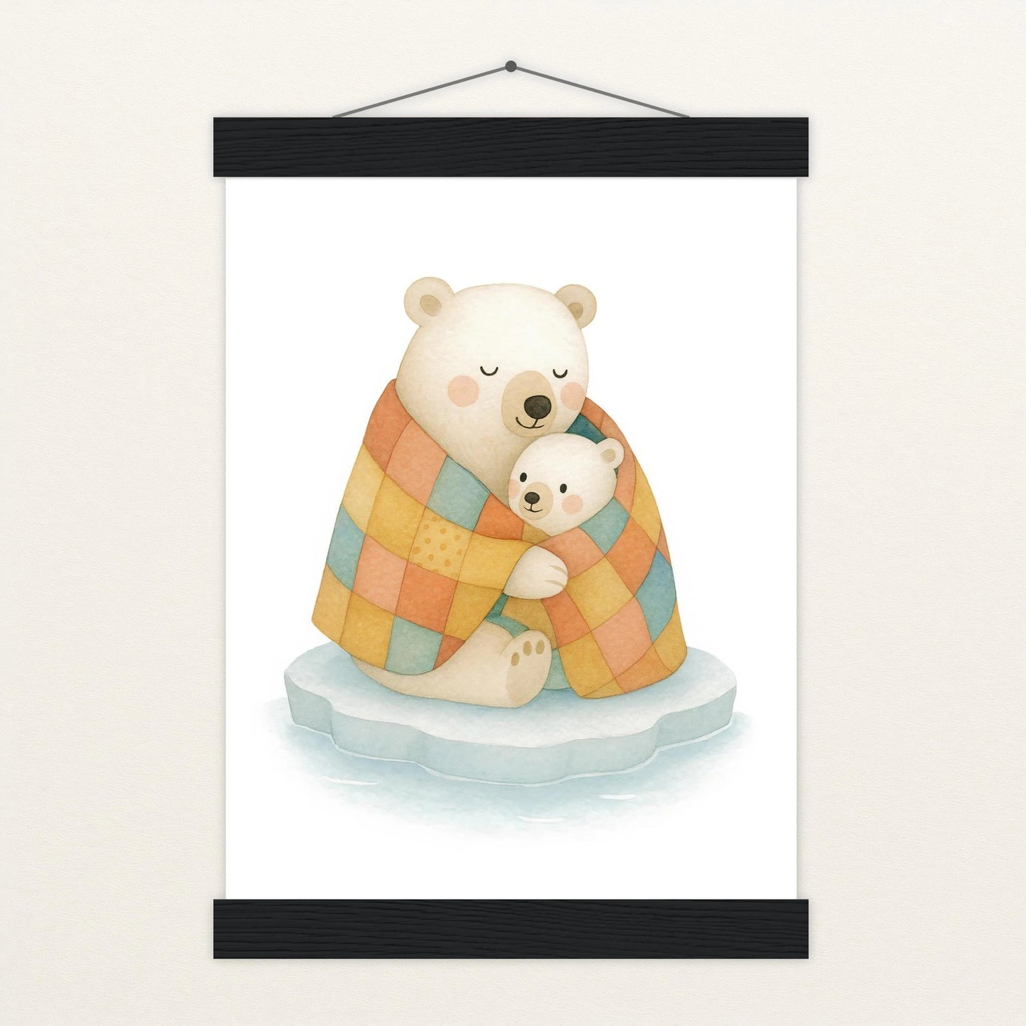 Pummel der Polarbär - Motiv: "Familie" Poster mit Leisten von tinylearner