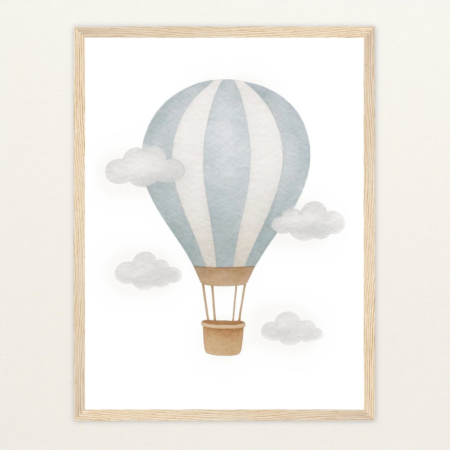 Heißluftballon Poster mit Holzrahmen von tinylearner