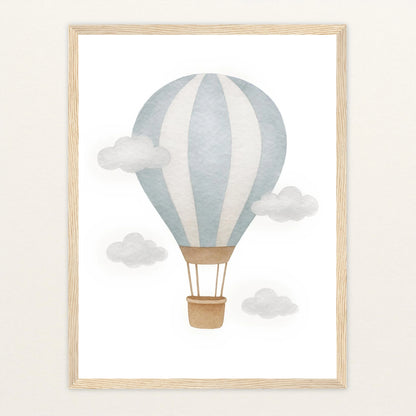Heißluftballon Poster mit Holzrahmen von tinylearner