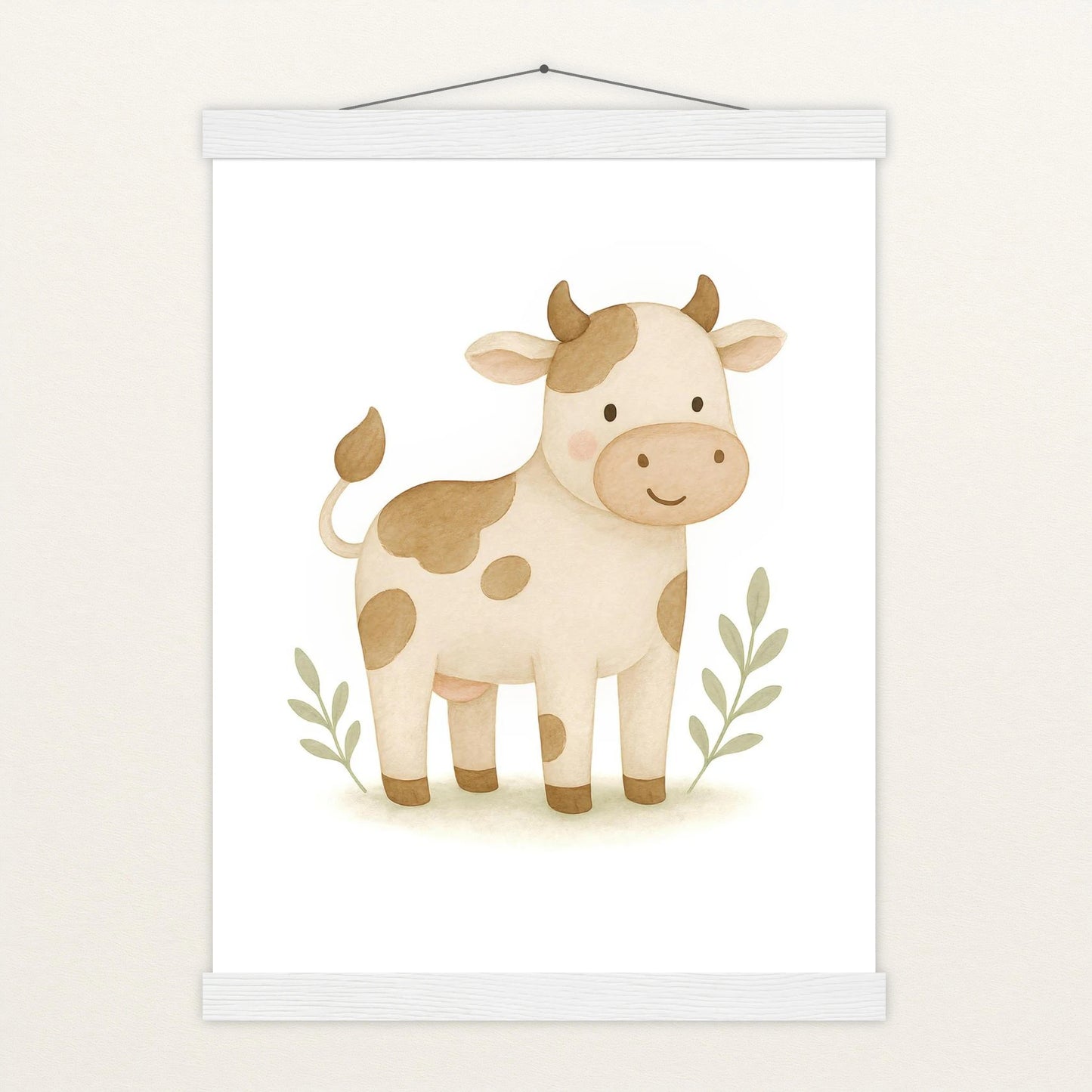 Klara die Kuh Poster mit Leisten von tinylearner