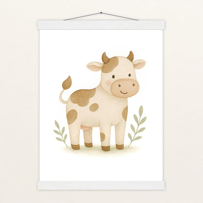 Klara die Kuh Poster mit Leisten von tinylearner