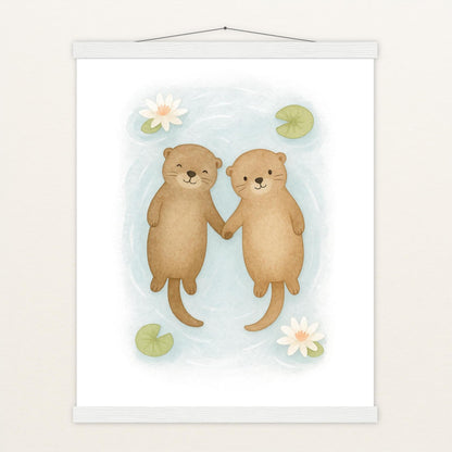 Otti der Otter Poster mit Leisten von tinylearner