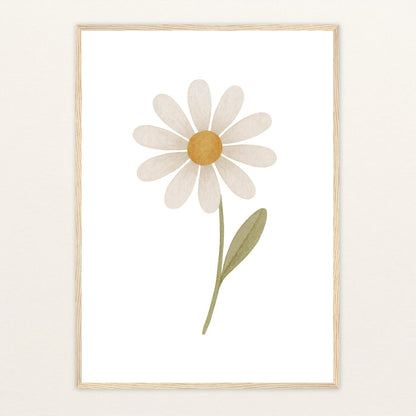 Gänseblümchen Poster mit Holzrahmen von tinylearner