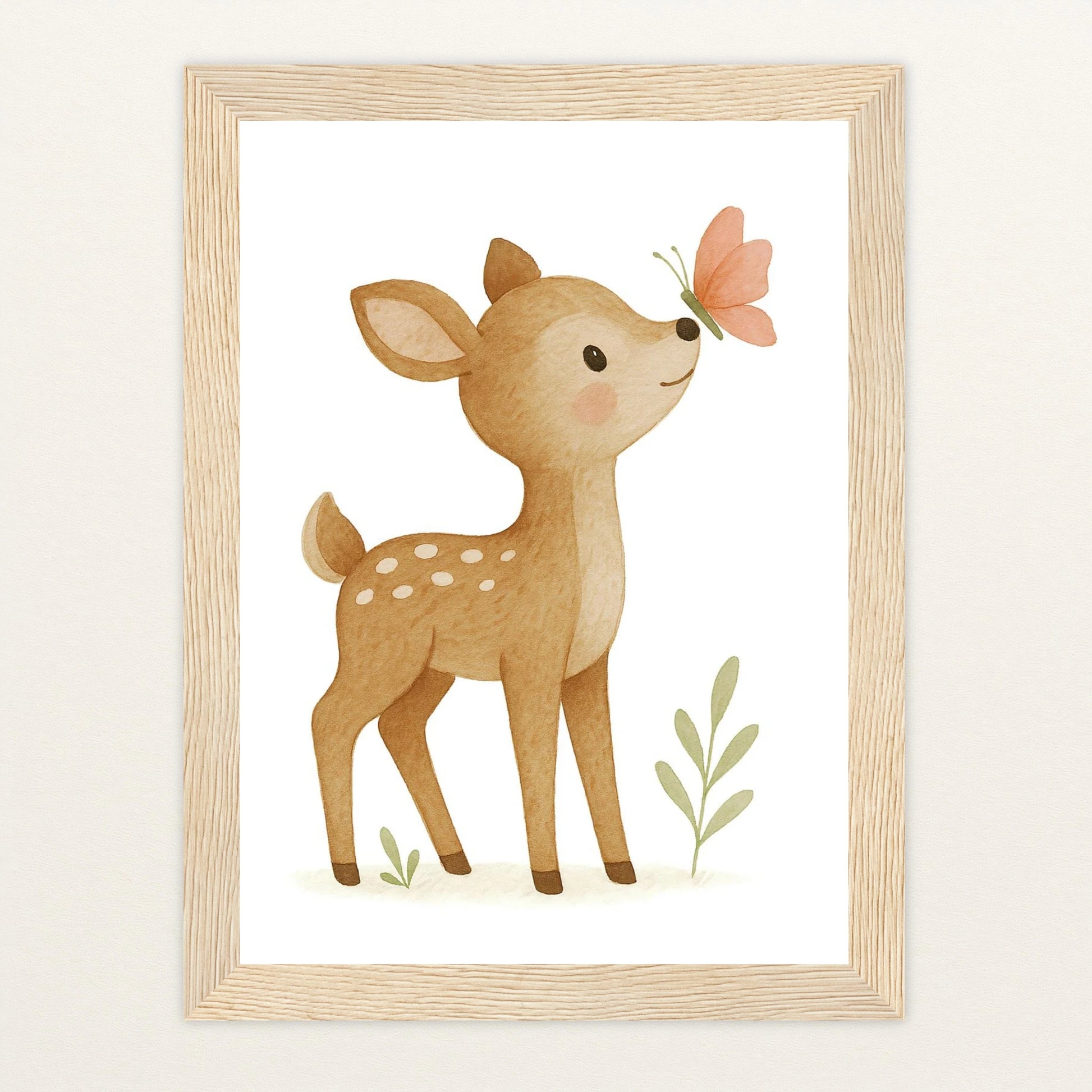 Ria das Reh - Motiv: "Schmetterling" Poster mit Holzrahmen von tinylearner