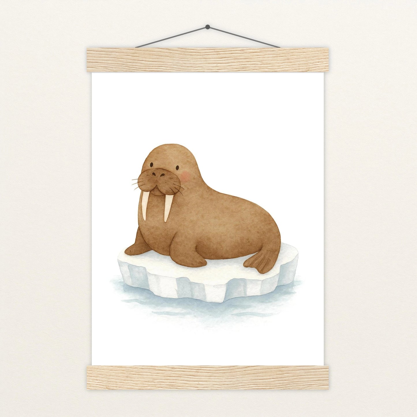 Wally das Walross Poster mit Leisten von tinylearner