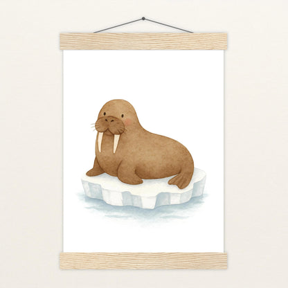 Wally das Walross Poster mit Leisten von tinylearner